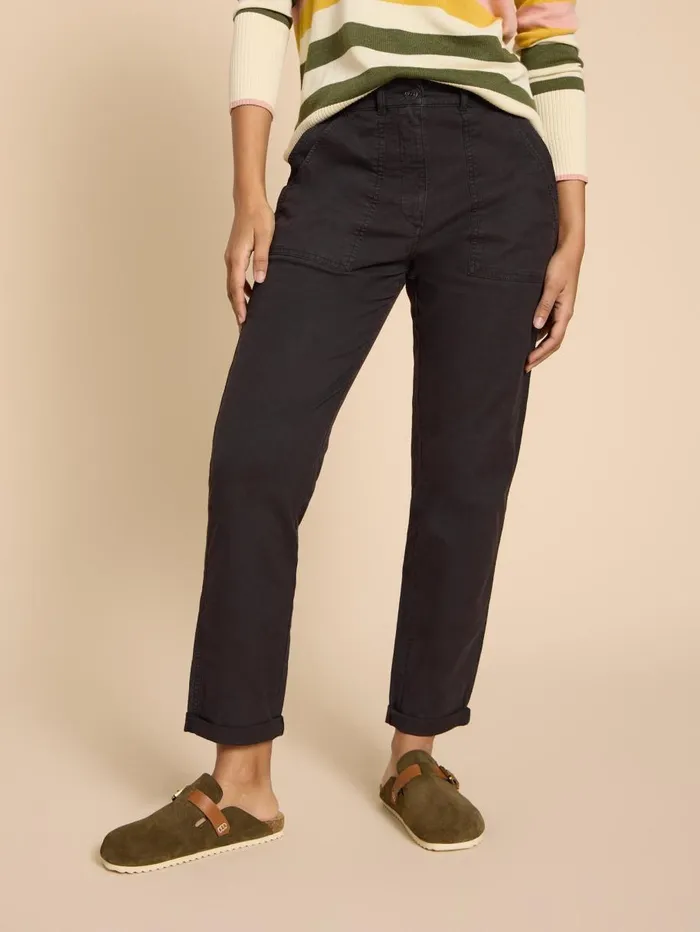 White Stuff TROUSERS Twister Chino Trouser Pure Black 8211 Women White Stuff TROUSERS Twister Chino Trouser Pure Black 8211 Women