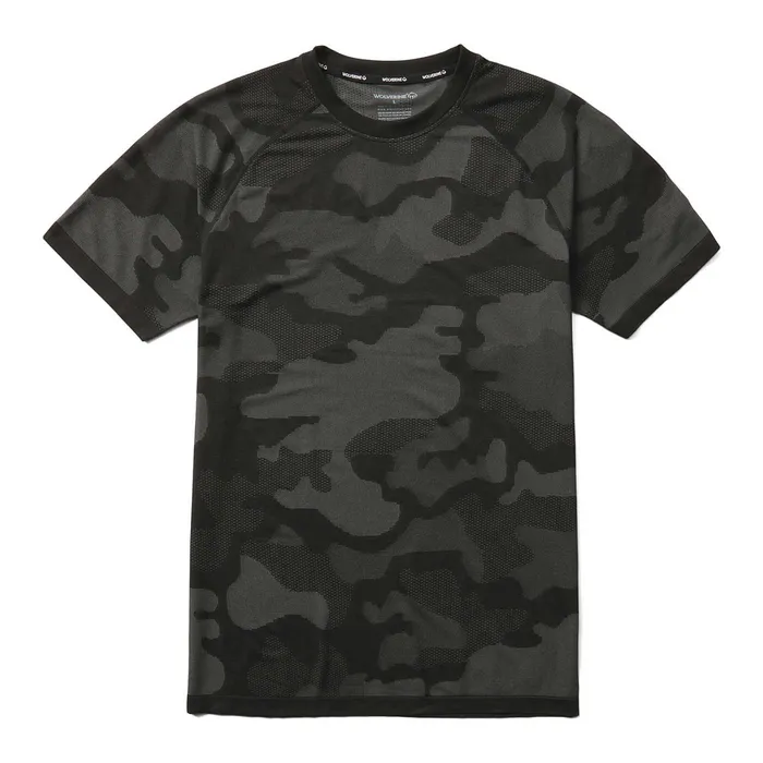 Wolverine Camo Mesh Crew Neck Undershirt Black Men TShirts