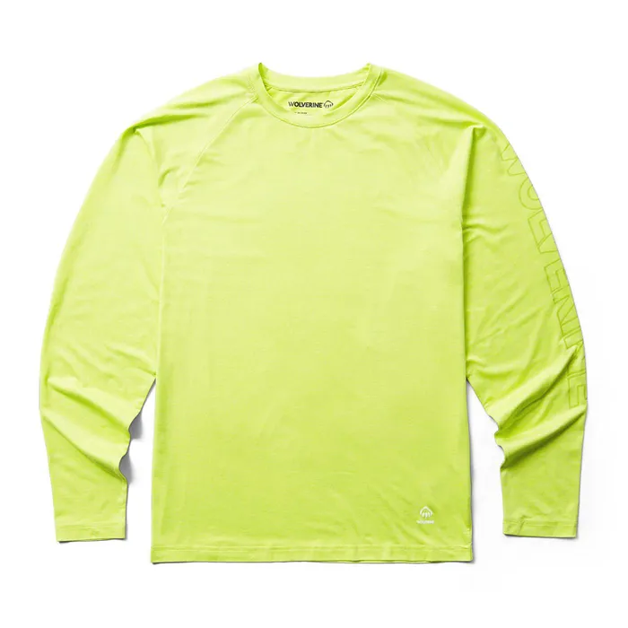 Wolverine SunStop Long Sleeve Crew Limeade Heather Men TShirts