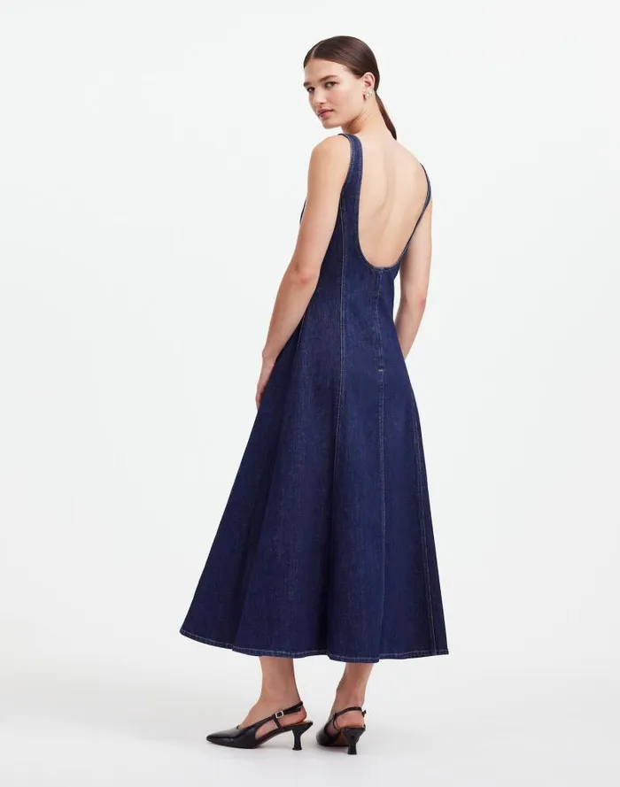 Women Alexa Chung For Madewell Denim Tank Midi Dress In Pellson Wash Pellson Wash Madewell Dresses