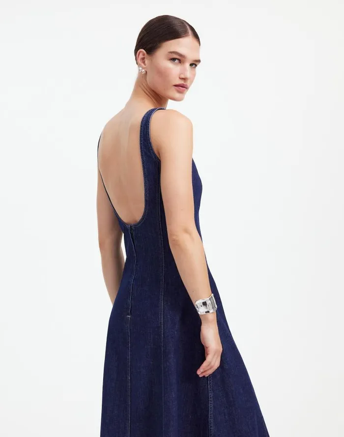 Women Alexa Chung For Madewell Denim Tank Midi Dress In Pellson Wash Pellson Wash Madewell Dresses