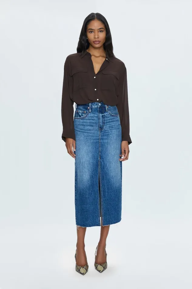 Women Alice Midi Skirt 8211 Fairfax Pistola Denim Denim