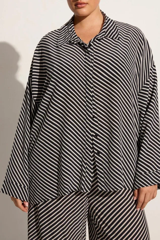 Women Amici Shirt Toscano Stripe Black Faithfull The Brand Tops Women Amici Shirt Toscano Stripe Black Faithfull The Brand Tops