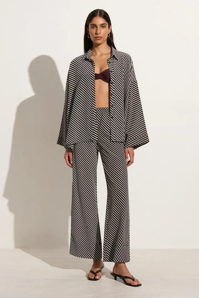 Women Amici Shirt Toscano Stripe Black Faithfull The Brand Tops Women Amici Shirt Toscano Stripe Black Faithfull The Brand Tops