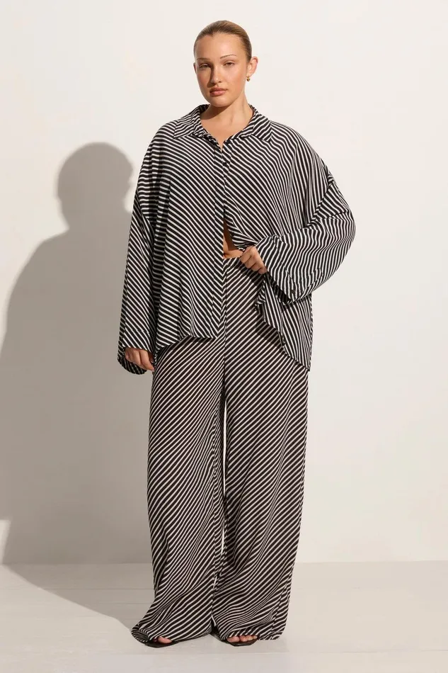Women Amici Shirt Toscano Stripe Black Faithfull The Brand Tops Women Amici Shirt Toscano Stripe Black Faithfull The Brand Tops