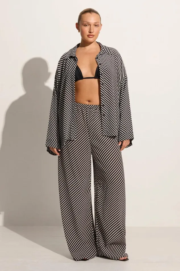 Women Amici Shirt Toscano Stripe Black Faithfull The Brand Tops Women Amici Shirt Toscano Stripe Black Faithfull The Brand Tops