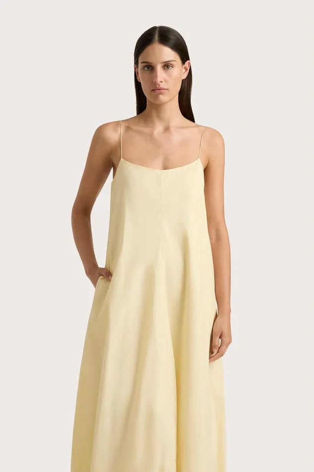 Women Anais Maxi Dress Lemon Faithfull The Brand Dresses Women Anais Maxi Dress Lemon Faithfull The Brand Dresses