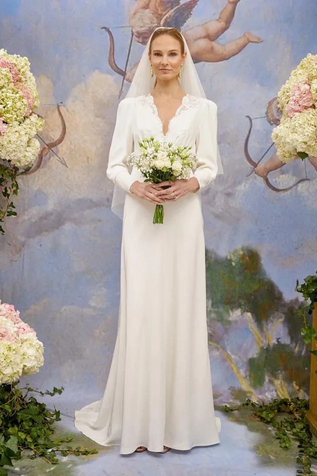 Women Bridal RIXO Celine Satin Back Silk Crepe