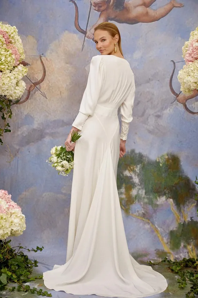 Women Bridal RIXO Celine Satin Back Silk Crepe Women Bridal RIXO Celine Satin Back Silk Crepe