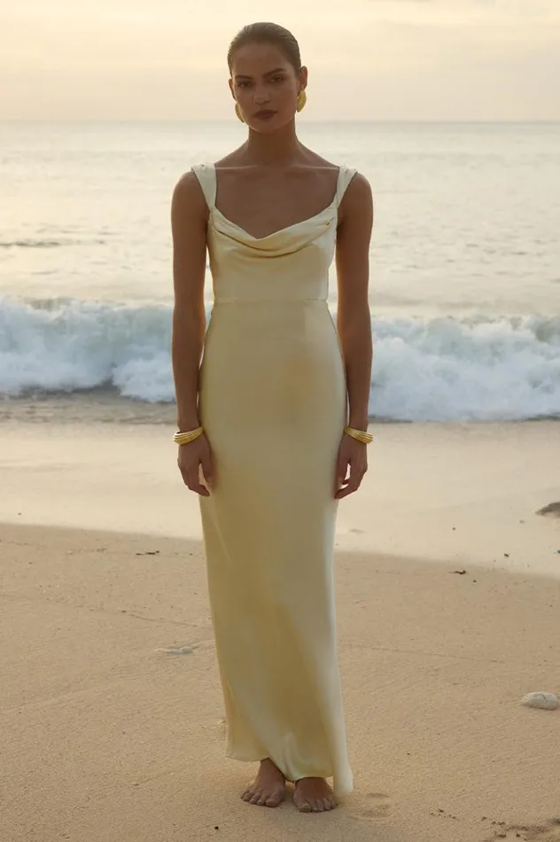Women Bridesmaids Dresses Runaway The Label MARGOT MAXI DRESS Lemon