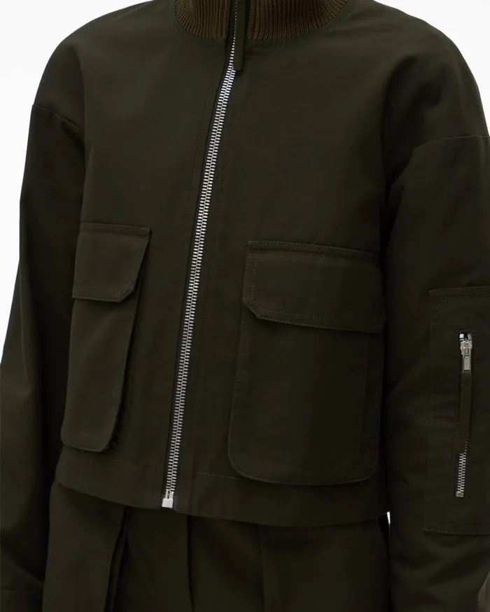 Women Canvas Bomber Jacket Hunter Sage Helmut Lang Jackets