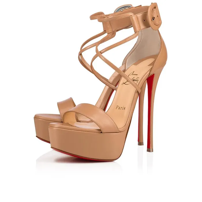 Women Choca 150 Mm Platform Sandals 8211 Leather 8211 Nude Nude Christian Louboutin Platforms Women Choca 150 Mm Platform Sandals 8211 Leather 8211 Nude Nude Christian Louboutin Platforms