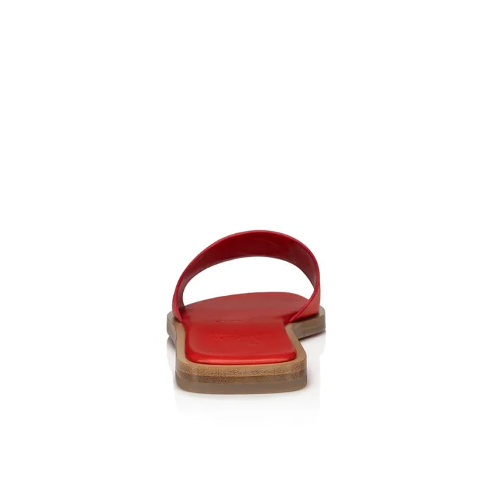 Women CL Mule Mules 8211 Calf Leather 8211 Loubi Red Christian Louboutin Sandals and Slides