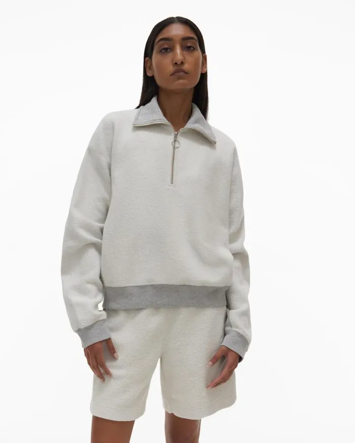 Women Collared Sweatshirt Vapor Heather Helmut Lang TShirts and Sweatshirts