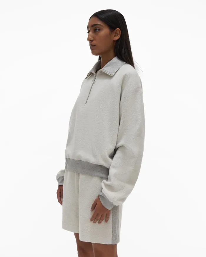Women Collared Sweatshirt Vapor Heather Helmut Lang TShirts and Sweatshirts