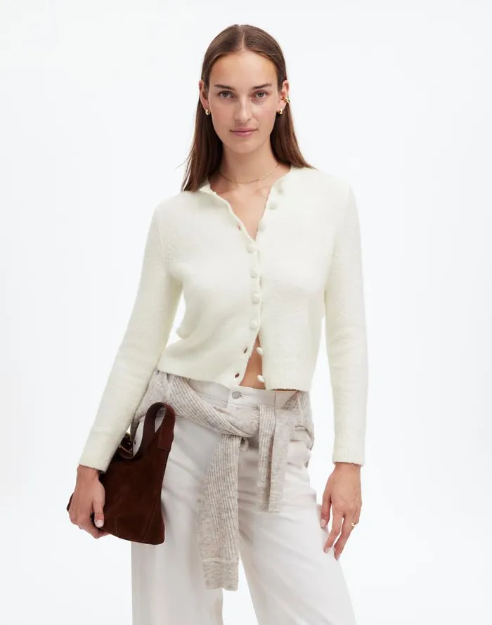 Women CottonBlend Cardigan Winter White Madewell Sweaters
