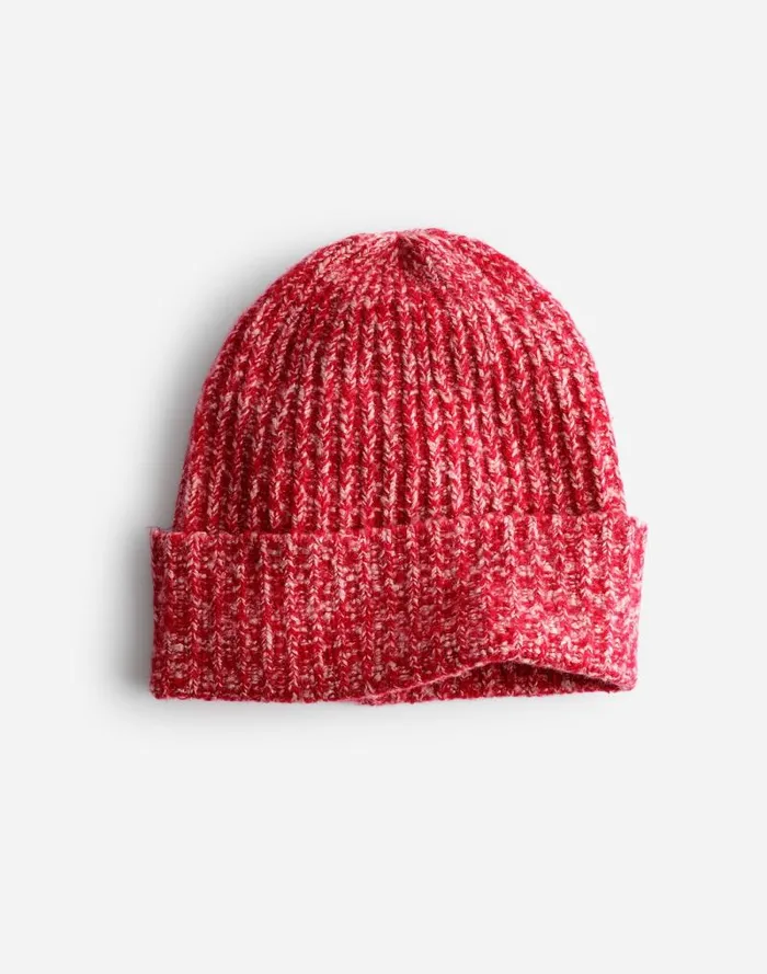 Women CottonBlend Cuffed Beanie Crimson Berry Madewell Hats