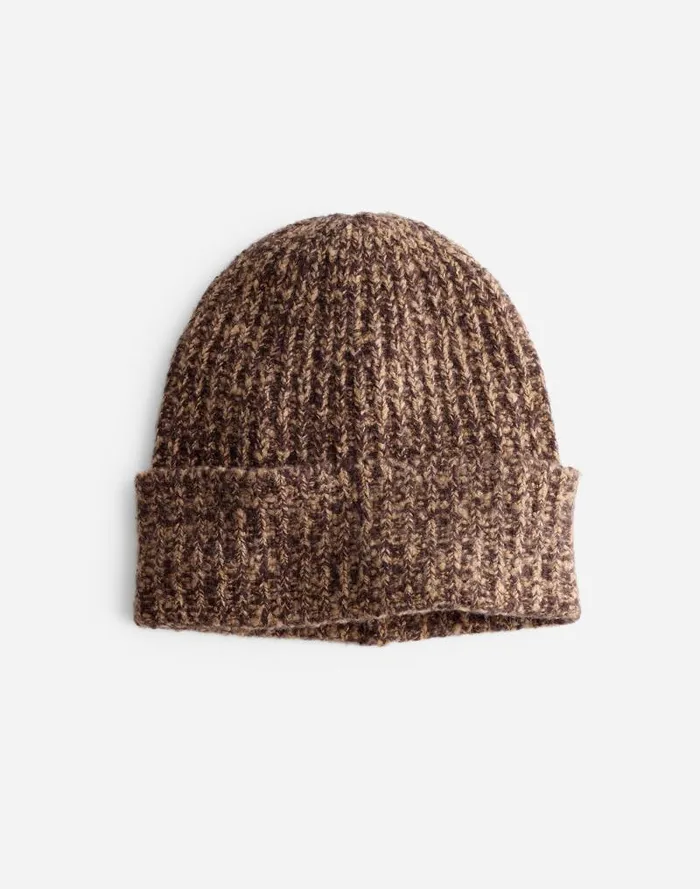 Women CottonBlend Cuffed Beanie Dark Carob Madewell Hats