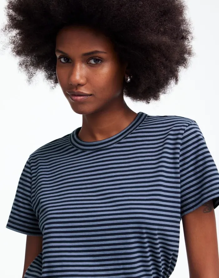 Women Cotton Perfect Crewneck Tee Teapot Blue Madewell Tees