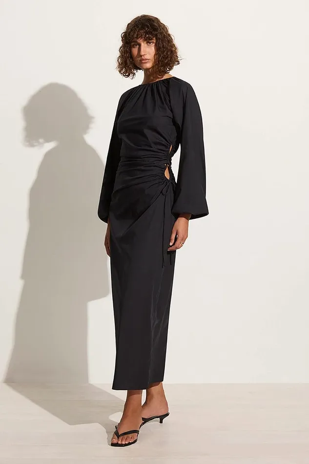 Women De Deus Midi Dress Black 8211 Final Sale Faithfull The Brand Dresses