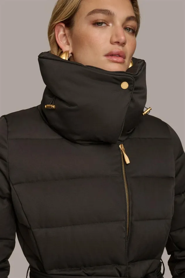 Women Donna Karan Coats And Jackets MIDI PUFFER Black