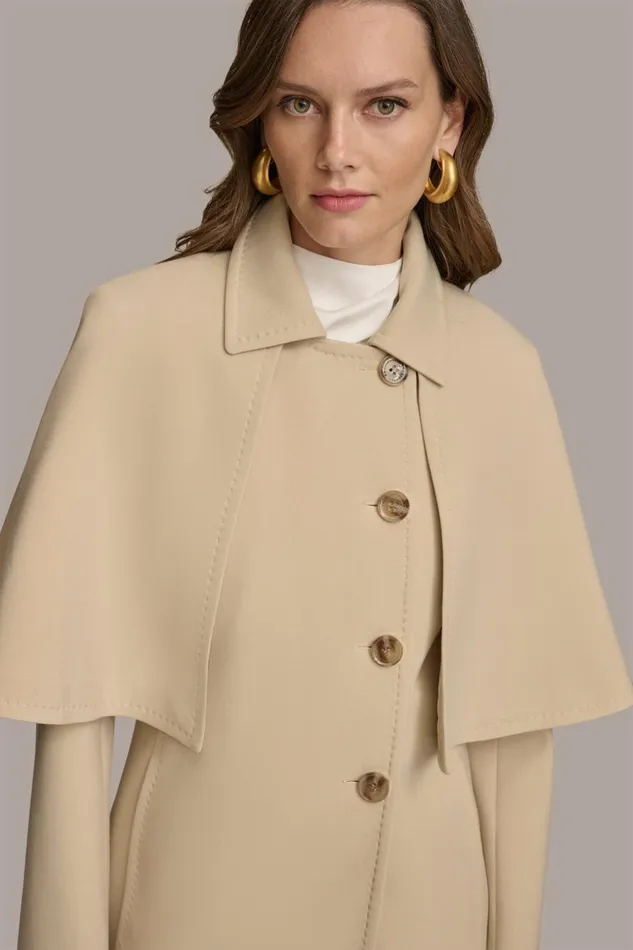 Women Donna Karan Coats And Jackets RAIN COAT Ivory