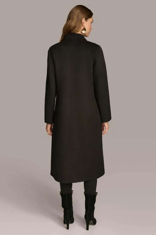 Women Donna Karan Coats And Jackets TAILORED COAT WITH BRUSHED HARDWARE DETAIL Black