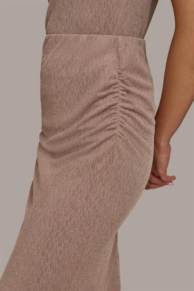 Women Donna Karan Skirts CRINKLE RUCHED SKIRT Mink