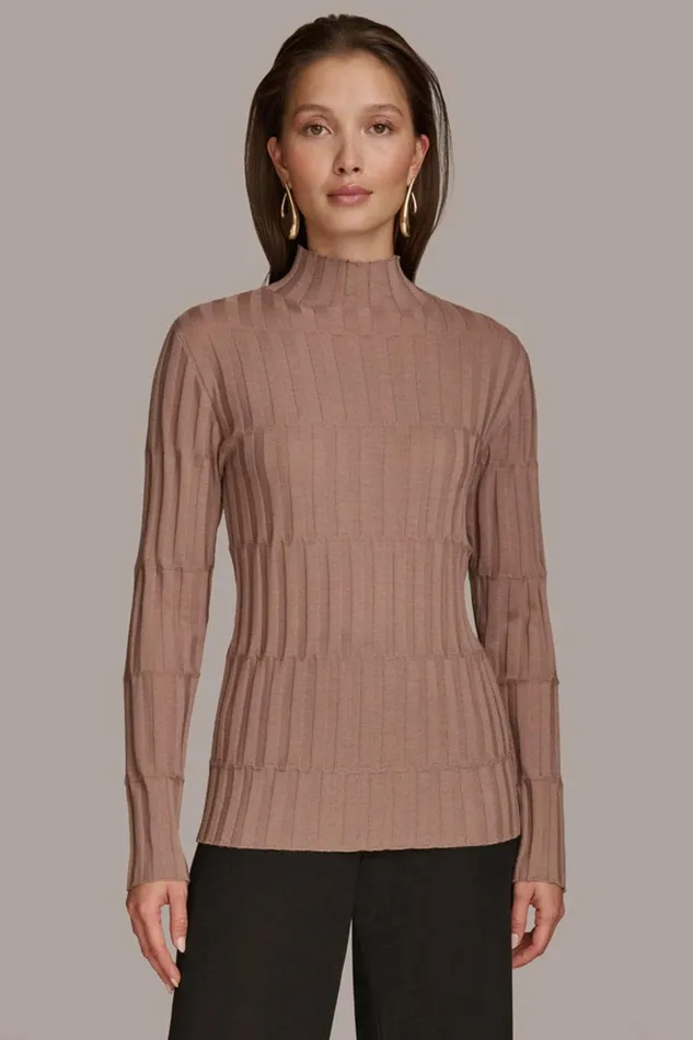 Women Donna Karan Sweaters And Tops MERINO WOOL SWEATER Mink
