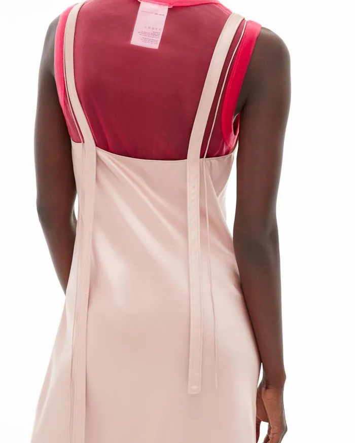 Women Double Strap Satin Slip Dress Sorbet Helmut Lang Dresses