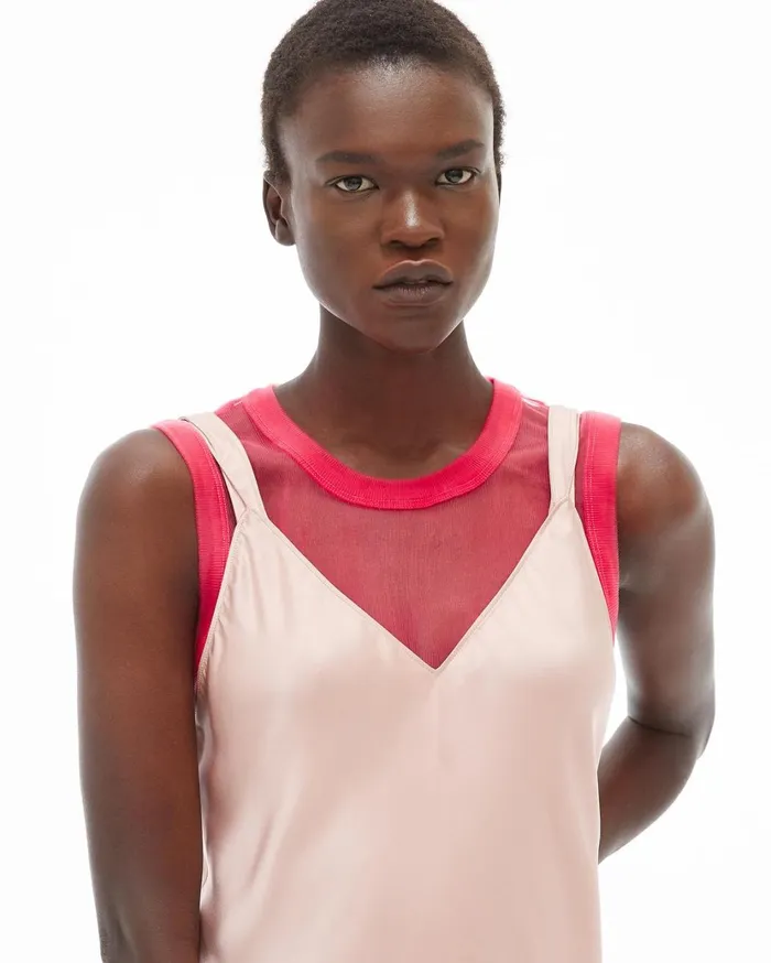 Women Double Strap Satin Slip Dress Sorbet Helmut Lang Dresses