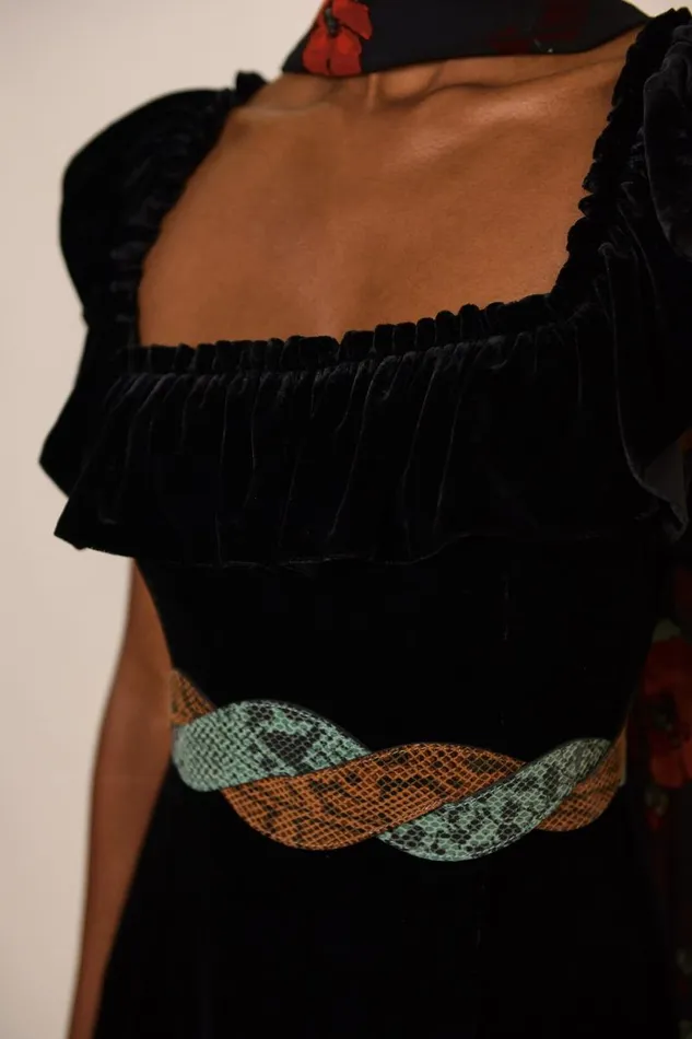 Women Dresses RIXO June Black Velvet Women Dresses RIXO June Black Velvet