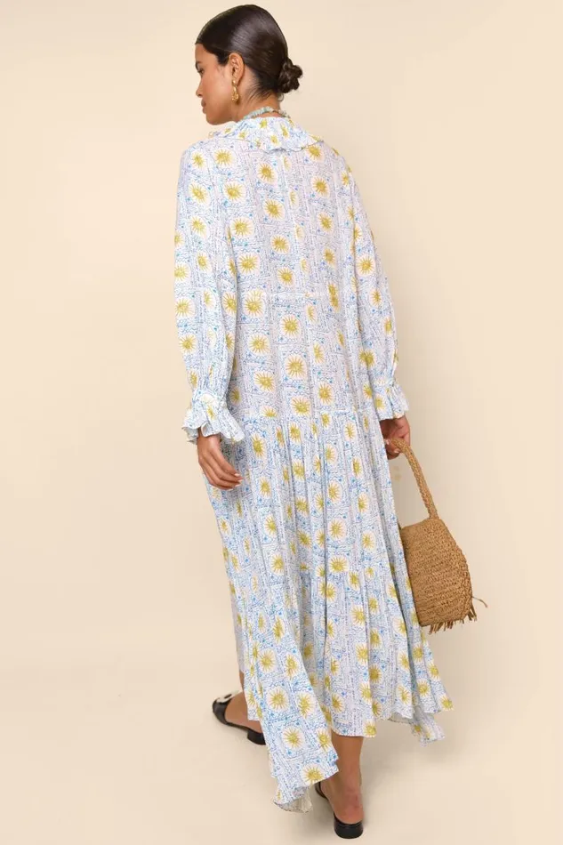 Women Dresses RIXO Mali Wavey Sun Ivory Women Dresses RIXO Mali Wavey Sun Ivory