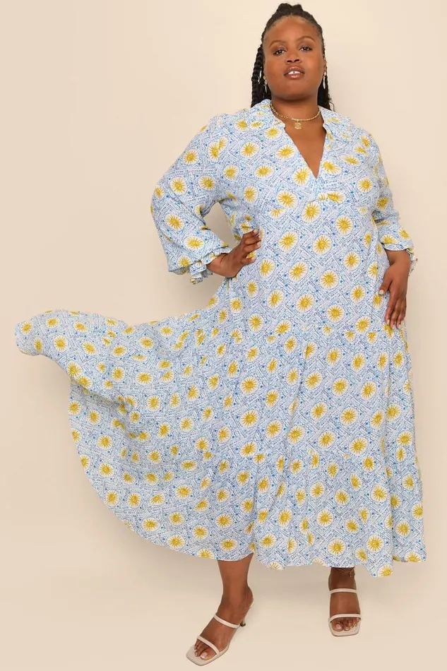 Women Dresses RIXO Mali Wavey Sun Ivory Women Dresses RIXO Mali Wavey Sun Ivory