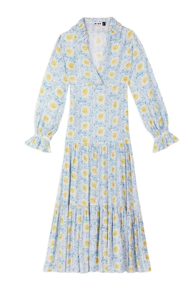 Women Dresses RIXO Mali Wavey Sun Ivory Women Dresses RIXO Mali Wavey Sun Ivory