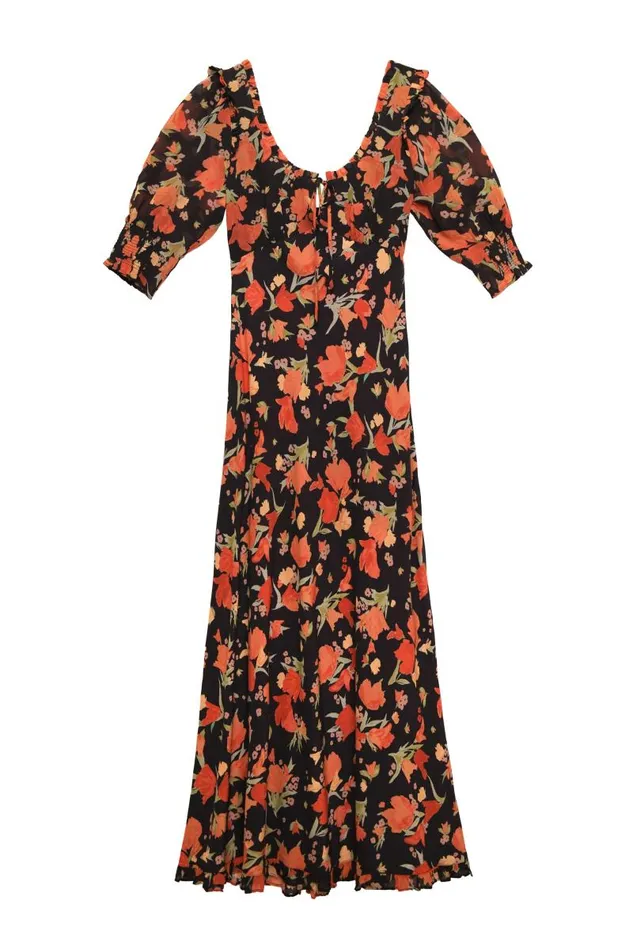 Women Dresses RIXO Sathya Havana Floral Black Women Dresses RIXO Sathya Havana Floral Black