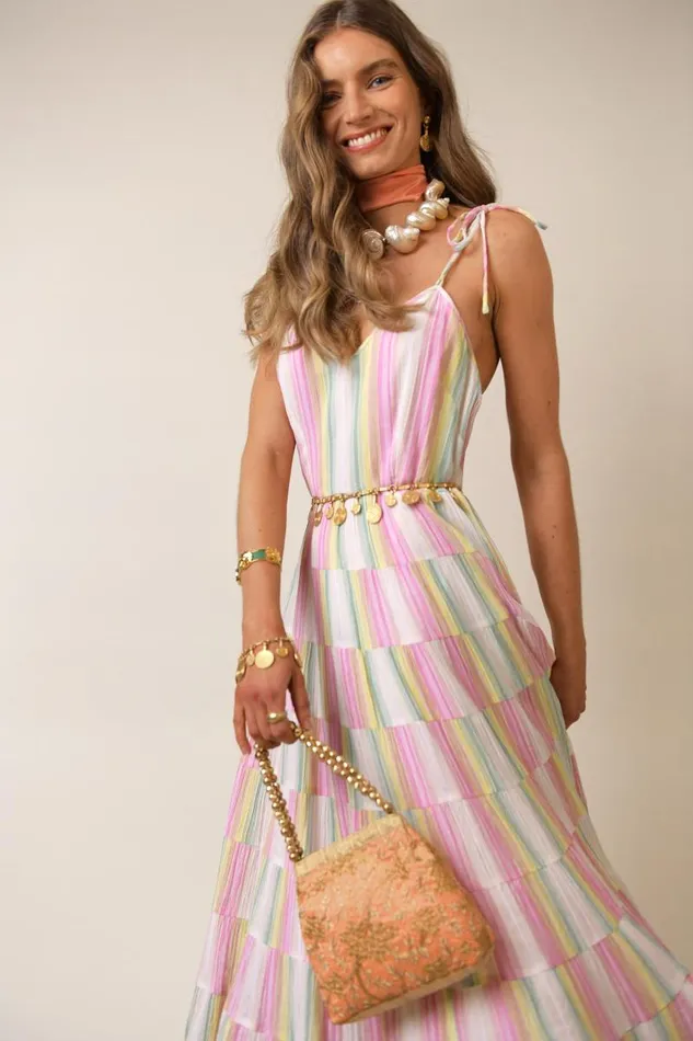 Women Dresses RIXO Sorrento Rainbow Stripe Women Dresses RIXO Sorrento Rainbow Stripe
