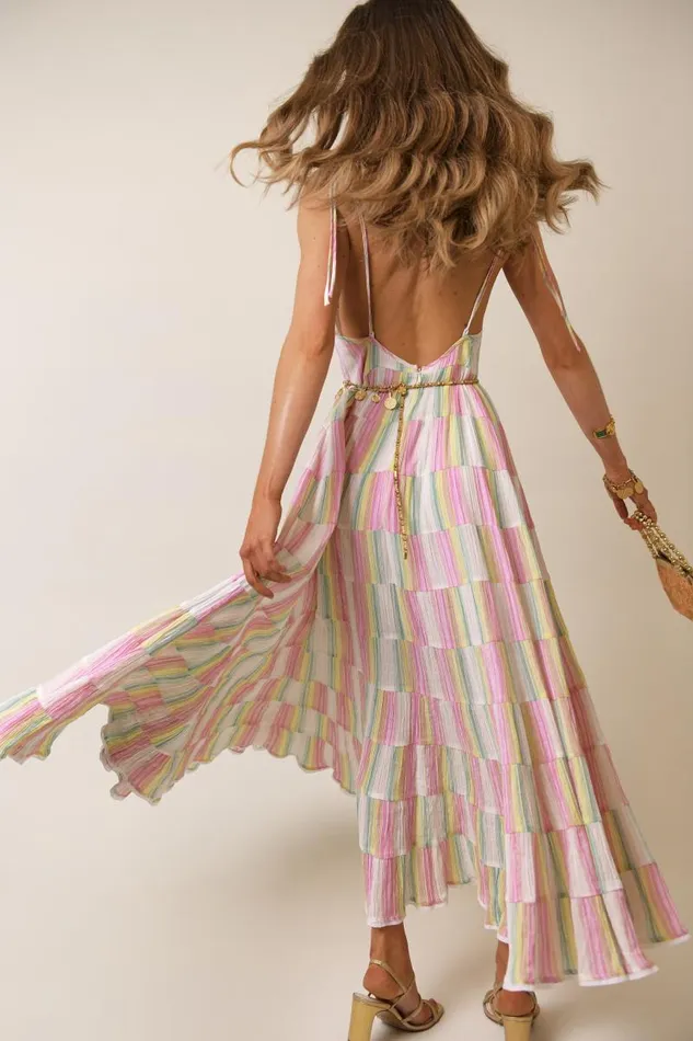 Women Dresses RIXO Sorrento Rainbow Stripe Women Dresses RIXO Sorrento Rainbow Stripe