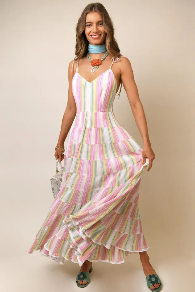 Women Dresses RIXO Sorrento Rainbow Stripe Women Dresses RIXO Sorrento Rainbow Stripe