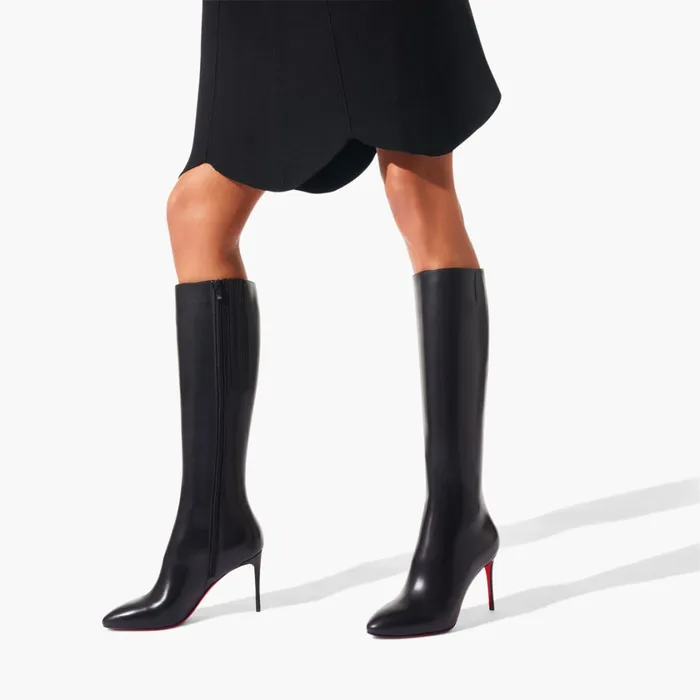 Women Eloise Botta 85 Mm Boots 8211 Calf Leather 8211 Black Black Christian Louboutin Tall Boots