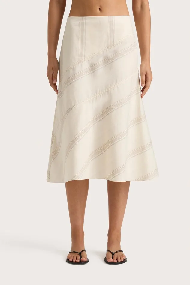 Women En Vau Skirt Foam Taupe Stripe Faithfull The Brand Skirts and Shorts Women En Vau Skirt Foam Taupe Stripe Faithfull The Brand Skirts and Shorts