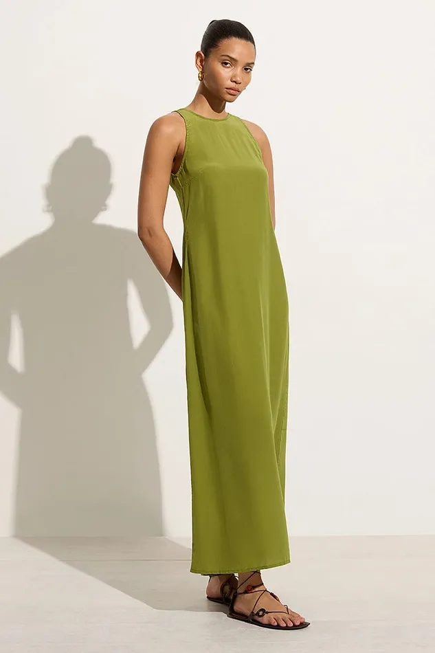 Women Esposende Midi Dress Palm Green 8211 Final Sale Faithfull The Brand Dresses