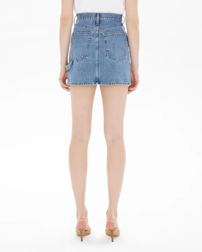 Women Femme Utility Mini Skirt Acc Hi Contrast Indigo Helmut Lang Jeans