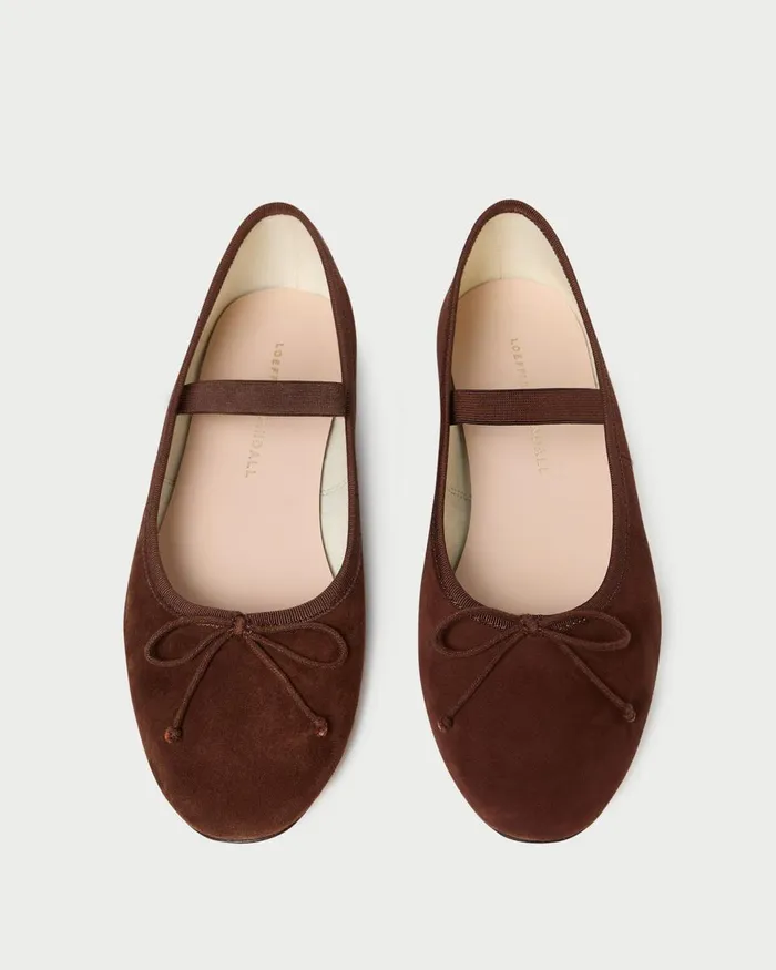 Women Flats and Loafers Loeffler Randall Leonie Espresso Suede Ballet Flat