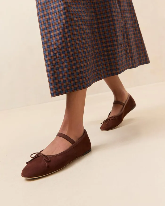 Women Flats and Loafers Loeffler Randall Leonie Espresso Suede Ballet Flat