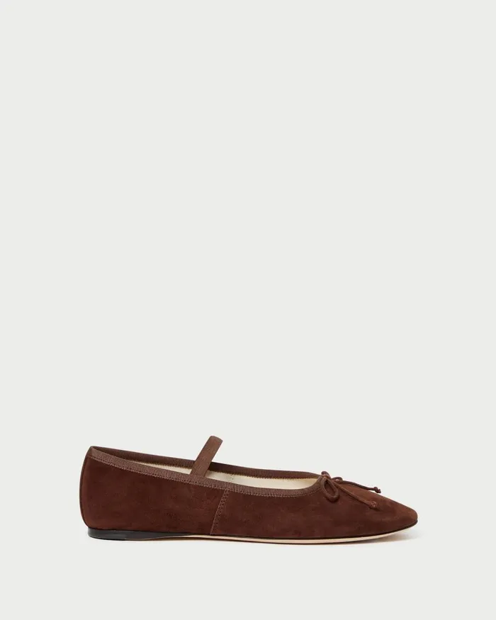 Women Flats and Loafers Loeffler Randall Leonie Espresso Suede Ballet Flat