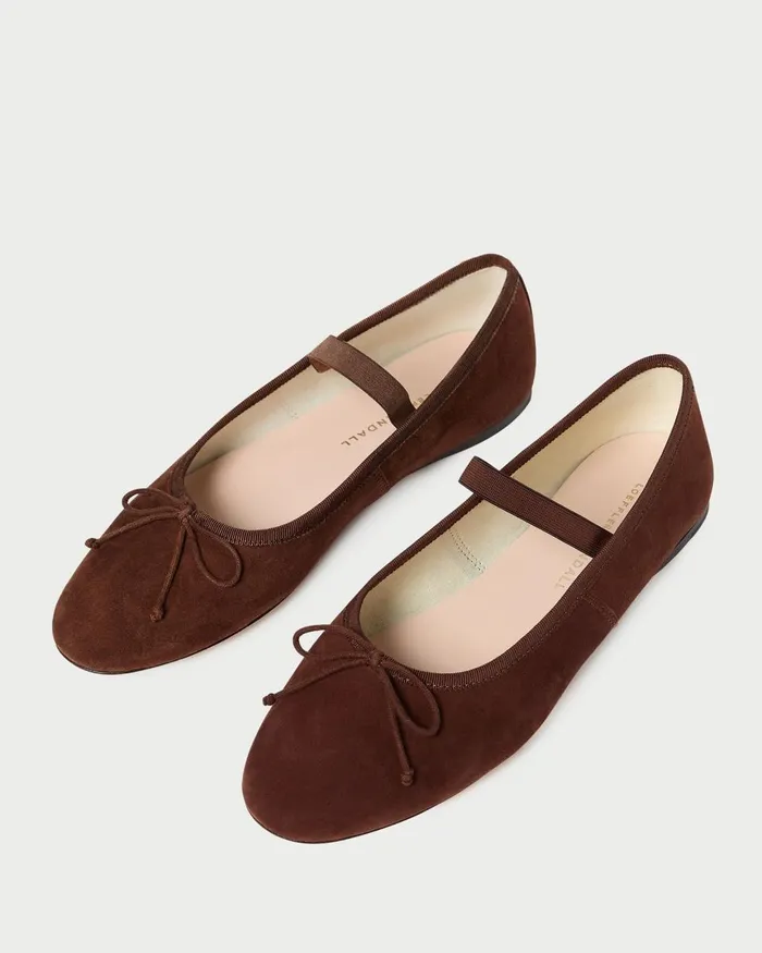 Women Flats and Loafers Loeffler Randall Leonie Espresso Suede Ballet Flat