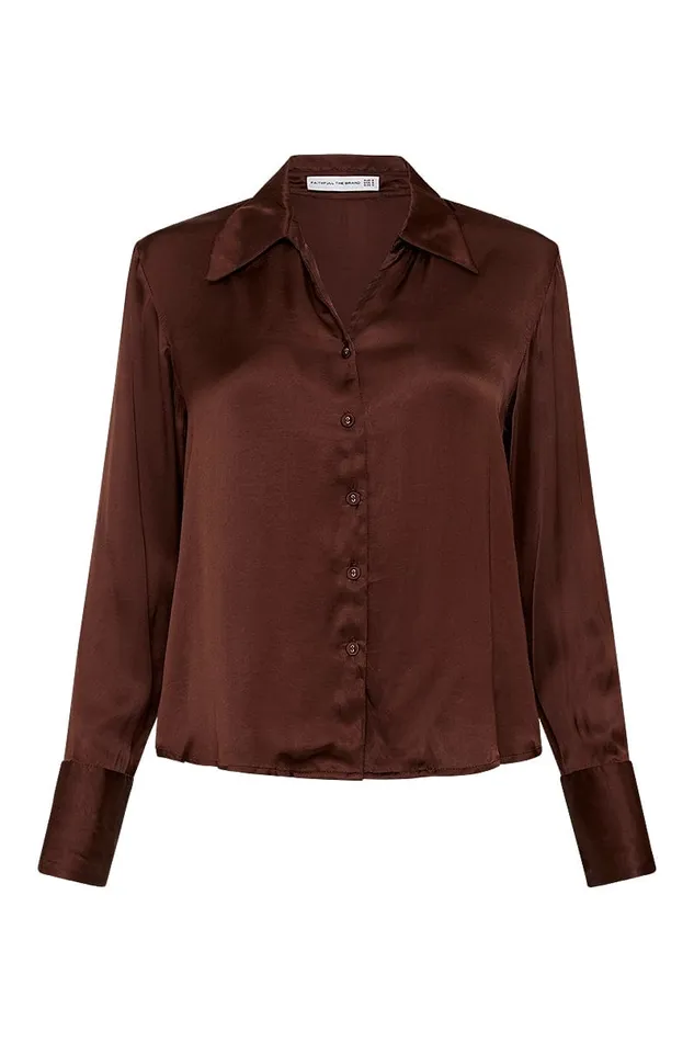 Women Francisca Shirt Dark Truffle 8211 Final Sale Faithfull The Brand Tops Women Francisca Shirt Dark Truffle 8211 Final Sale Faithfull The Brand Tops