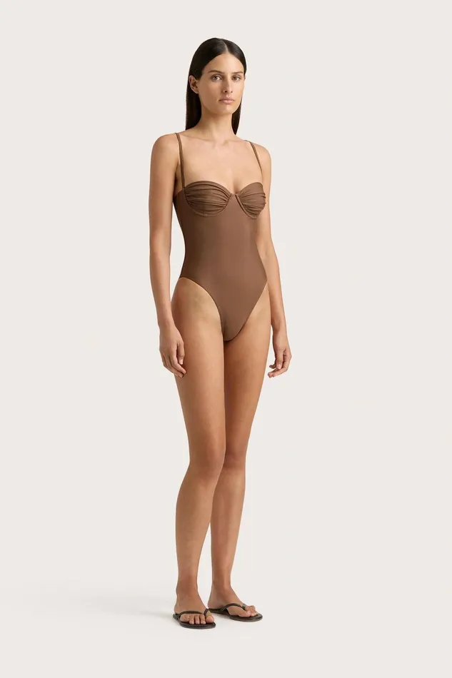 Women Gabriela One Piece Cocoa Faithfull The Brand Swim Women Gabriela One Piece Cocoa Faithfull The Brand Swim