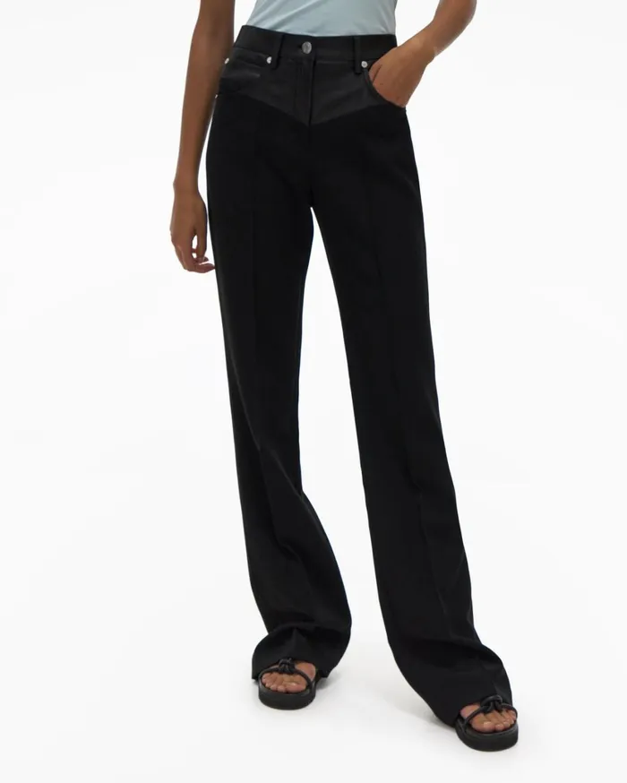 Women Garter Pant Black Helmut Lang Pants